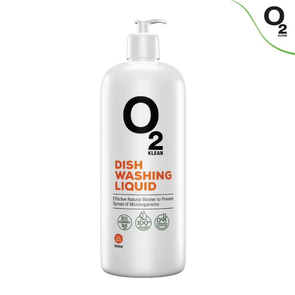 O2 Klean Dishwashing Liquid โอทูคลีน ผลิตภัณฑ์ทำความสะอาดจานและเครื่องครัวขนาด 600 มล.