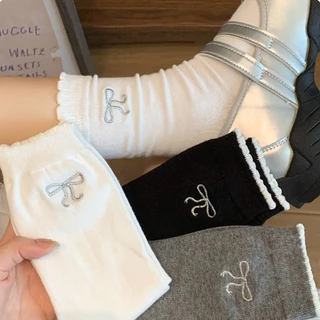 ในไทย-พร้อมส่ง✨ถุงเท้าJK ประดับโบว์ ลูกไม้ น่ารักหวาน INSสไตล์ญี่ปุ่น นักเรียนสำหรับผู้หญิง 2025ใหม่-Move