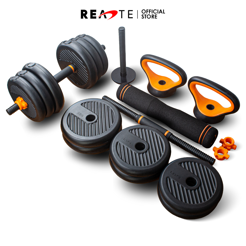 READTE ชุดดัมเบล 30 KG. ดัมเบล บาร์เบล เคตเทิลเบล ที่วิดพื้น ADJUSTABLE DUMBBELL SET