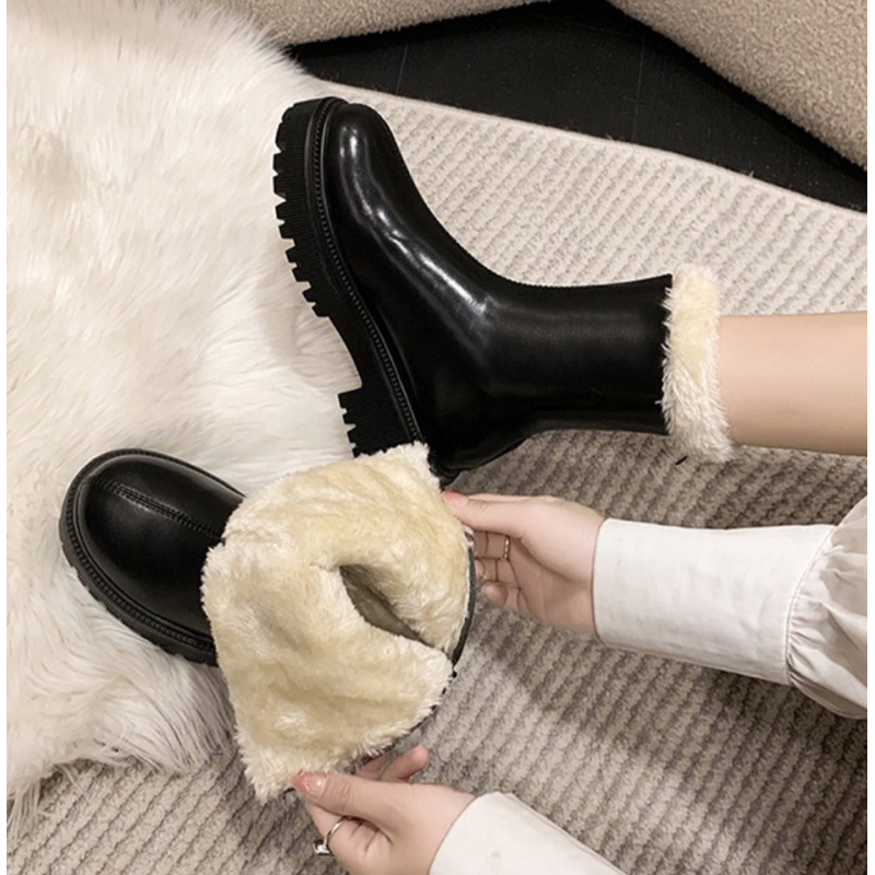 (พร้อมส่ง ในไทย) รองเท้าบูท แฟชั่น สไตล์เกาหลี ข้อยาว ข้อสั้น