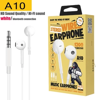 sanmax หูฟัง 3.5mm A10 แบบมีสาย รุ่น kingkong in-ear ไมโครโฟนในตัว เสียงดี สำหรับ ios/ Android （รับประกัน 1 ป)