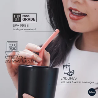 ReServ Reusable Silicone Straws Refill&Eco set หลอดซิลิโคนใช้ซ้ำ รักษ์โลก รุ่นซองกระดาษ