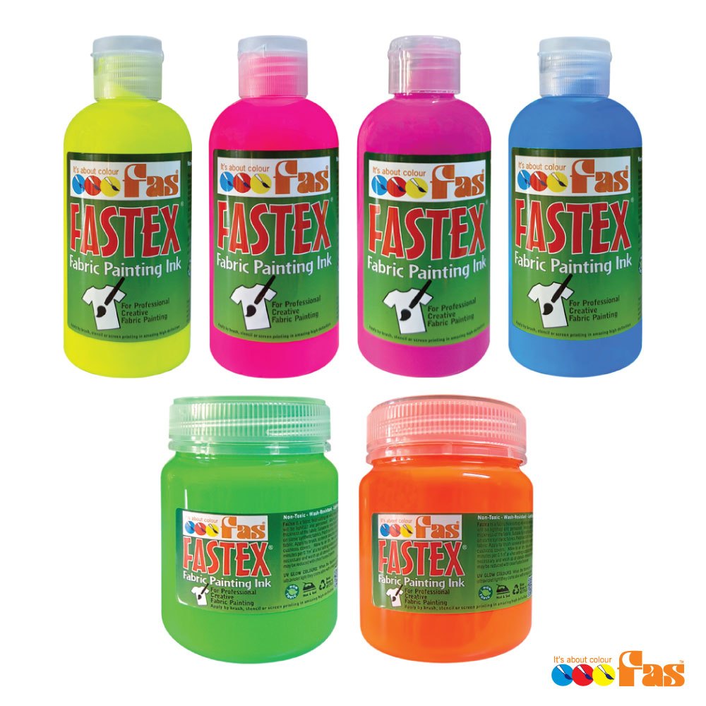 หมึกพิมพ์ผ้าสีสะท้อนแสง (FAS Fastex Textile Ink Fluo 250 ml)