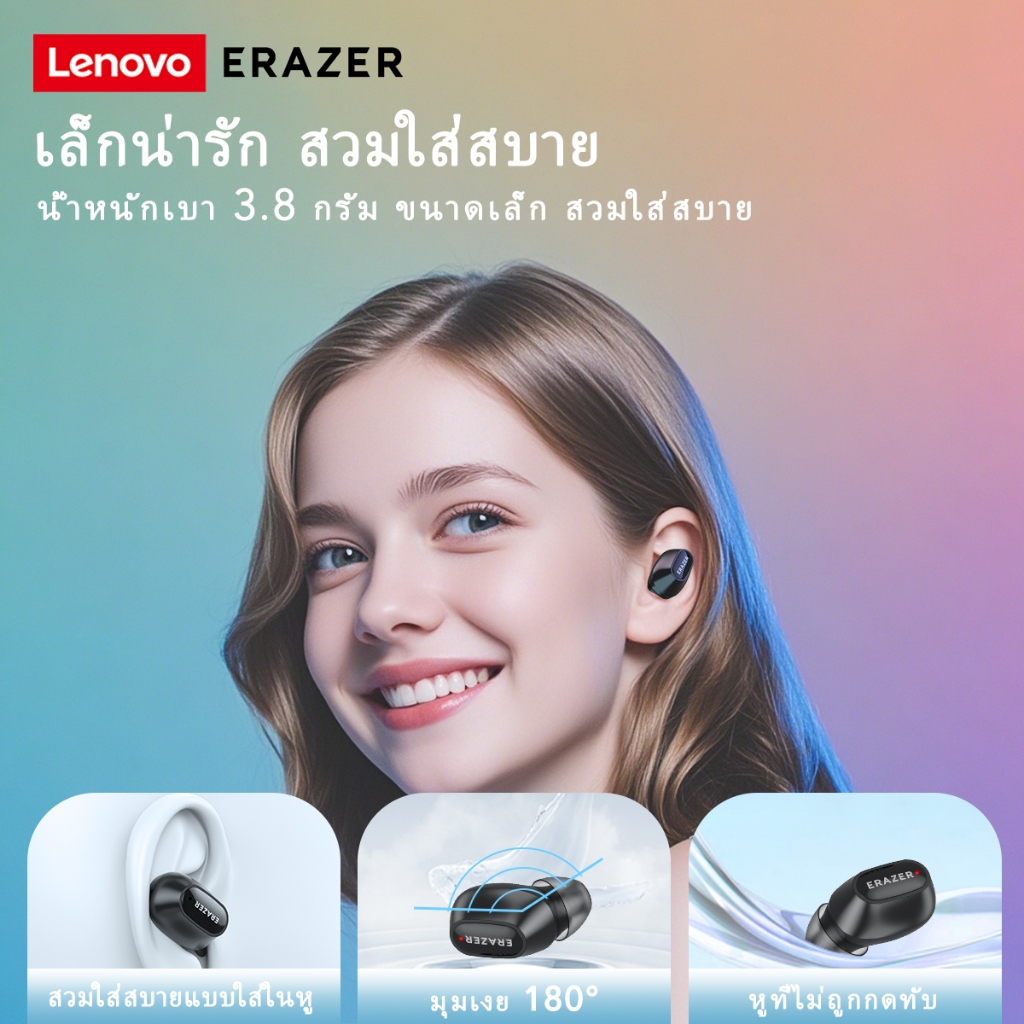 [การอัพเกรดใหม่]VOULAO&Lenovo ERAZER XT62 MAX หูฟังชนิดใส่ในหู TWS Bluetooth 5.4 หูฟังไร้สาย with LED Display