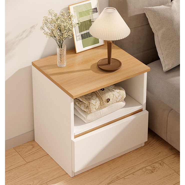 Yifeng Fur โต๊ะข้างเตียง ตู้ข้างโฟซา (เฉพาะโต๊ะ ไม่รวมโคมไฟ) ชั้นวางของข้างที่นอน ห้องรับแขก F1150