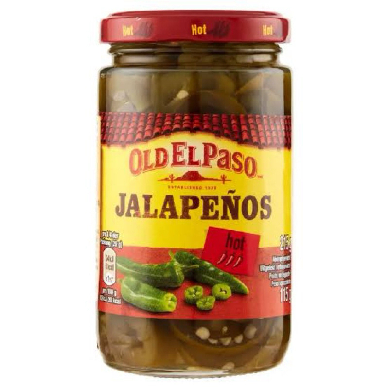 nchd Old el passo jalapenos hot 215g. พริกจาลาพิโน่ดอง นำเข้า แบบเผ็ด ฮอท