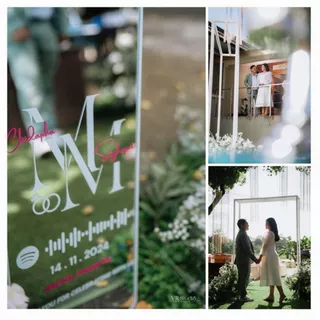 สติ๊กเกอร์ป้ายWelcomeจุดเช็คอิน ทรงสูงเต็มตัวสำหรับป้ายกระจกหน้างานแต่งงาน