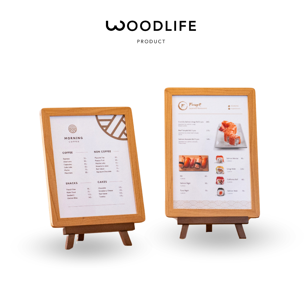WOODLIFE เคสเมนูไม้ 8x10 นิ้ว 8x12 นิ้ว ป้ายใส่เมนู