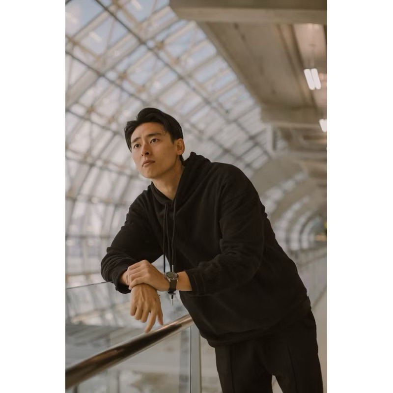 Coatsweater ชุดเซต Airport look สีดำ ผู้ชาย ผ้าหนานุ่มบุขนด้านใน กันหนาวได้ดีมาก