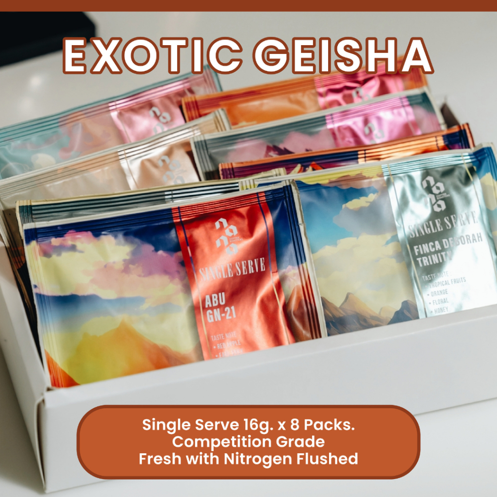 [SET] Exotic Geisha SET - Single Serve Nitrogen Flushed (16 g. x 8 bags) by Nana Coffee Roasters กาแฟ คั่วอ่อน