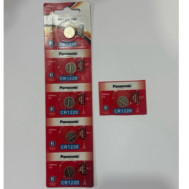 Panasonic ถ่านกระดุมCR1220 1 แผง5ก้อน ของแท้มีสติกเกอร์บริษัท