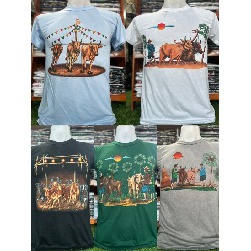 เสื้อผ้าบาง ลายวัวลาน สกรีนหน้า-หลัง ผ้าคอตตอนผ้านิ่มใส่สบาย