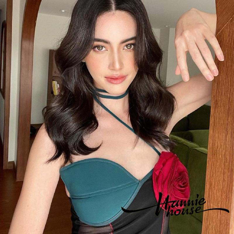 Hannie- เสื้อกล้าม เปิดหลัง ลายดอกไม้ สําหรับผู้หญิง