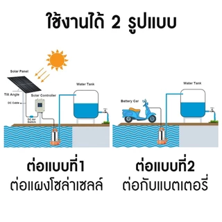 DC ปั๊มจุ่ม ปั๊มน้ำไดโว่ 12V สายไฟ5m หัวต่อ3ขนาด โซล่าเซลล์ ปั๊มดูดน้ำ ปั๊มแช่ มอเตอร์ทองแดง
