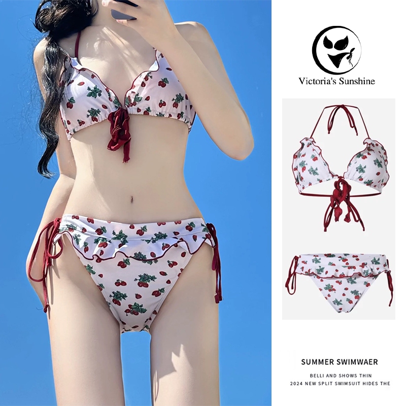 บิกินี่ ทูพีช bikini set การปรับเชือก มีฟองน้ำ beach swimming#0591