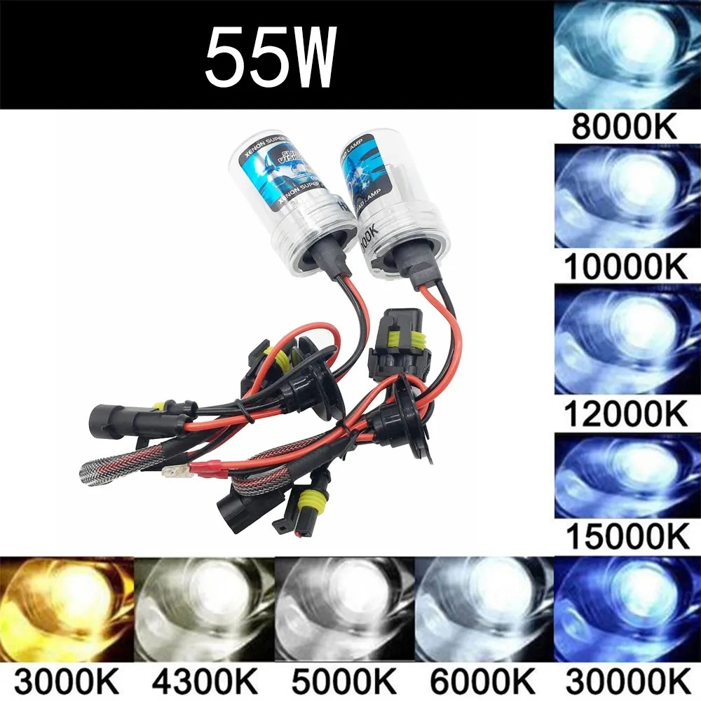 หลอดไฟซีนอน HID 55W H1/H7/H8/H11/9005/9006 หลอดไฟ AC คุณภาพสูง (ไม่ใช่หลอดไฟ DC)
