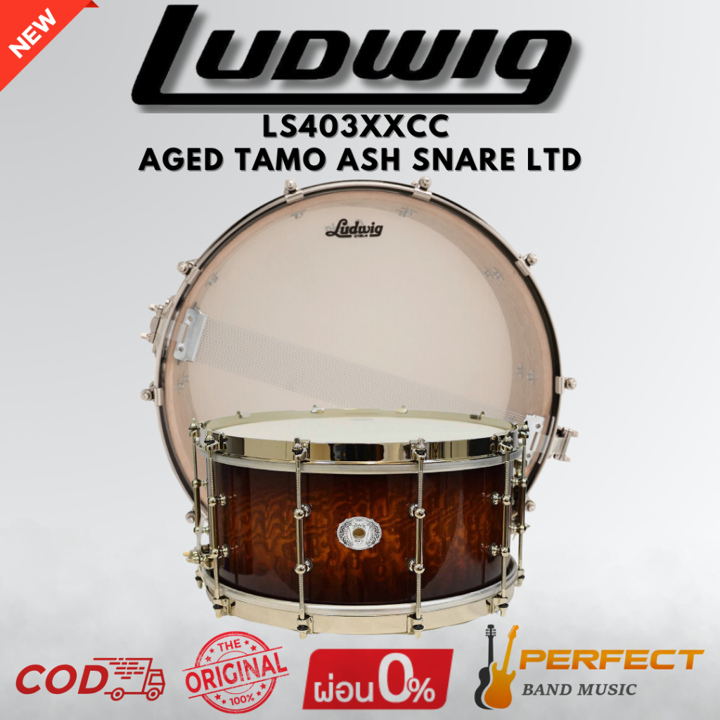 กลองสแนร์ LUDWIG LS403XXCC Aged Tamo Ash Snare LTD [ผ่อน 0% 10เดือน]