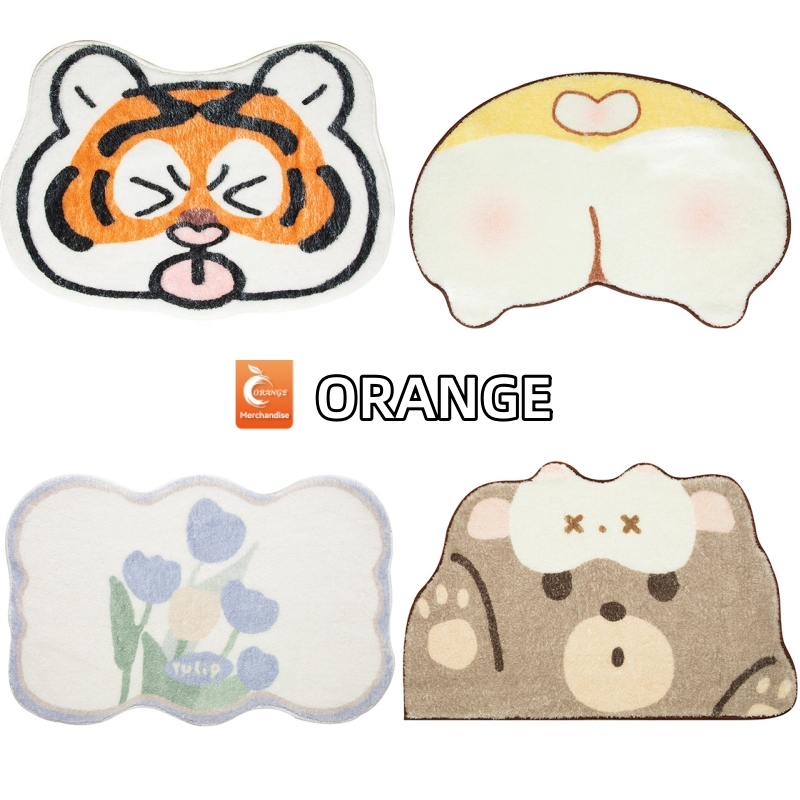 ORANGE🔥สินค้าแนะนำ🔥พรมห้องน้ำ พรมเช็ดเท้า พรมซับน้ำดี TPRคุณภาพสูง พรมกันลื่น พรมเช็ดเท้าขนนุ่ม