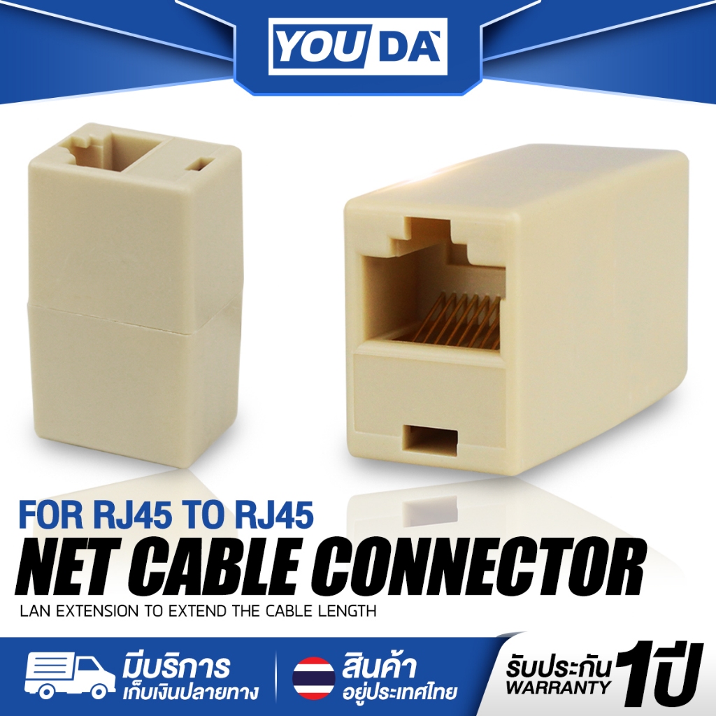 YOUDA หัวต่อสายแลน รับประกัน 1ปี ตัวต่อสาย LAN ตัวต่อสายแลนต่อกลางทาง OB-228 เสียบแล้วใช้ได้เลย หัวต่อเพิ่มความยาวสายแลน