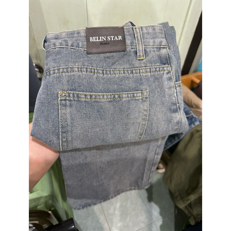 กางเกงยีนส์ ขายาว ป้าย Belin Star สีสนิม (ส่งต่อ)