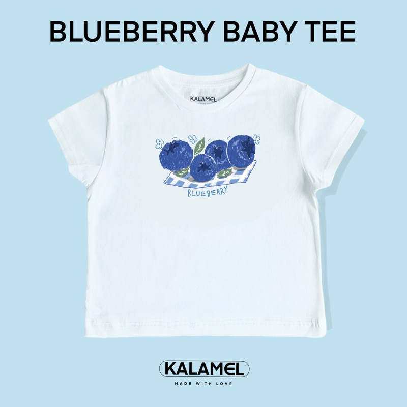 (NEW❤️) kalamel เสื้อยืด baby tee ลาย blueberry