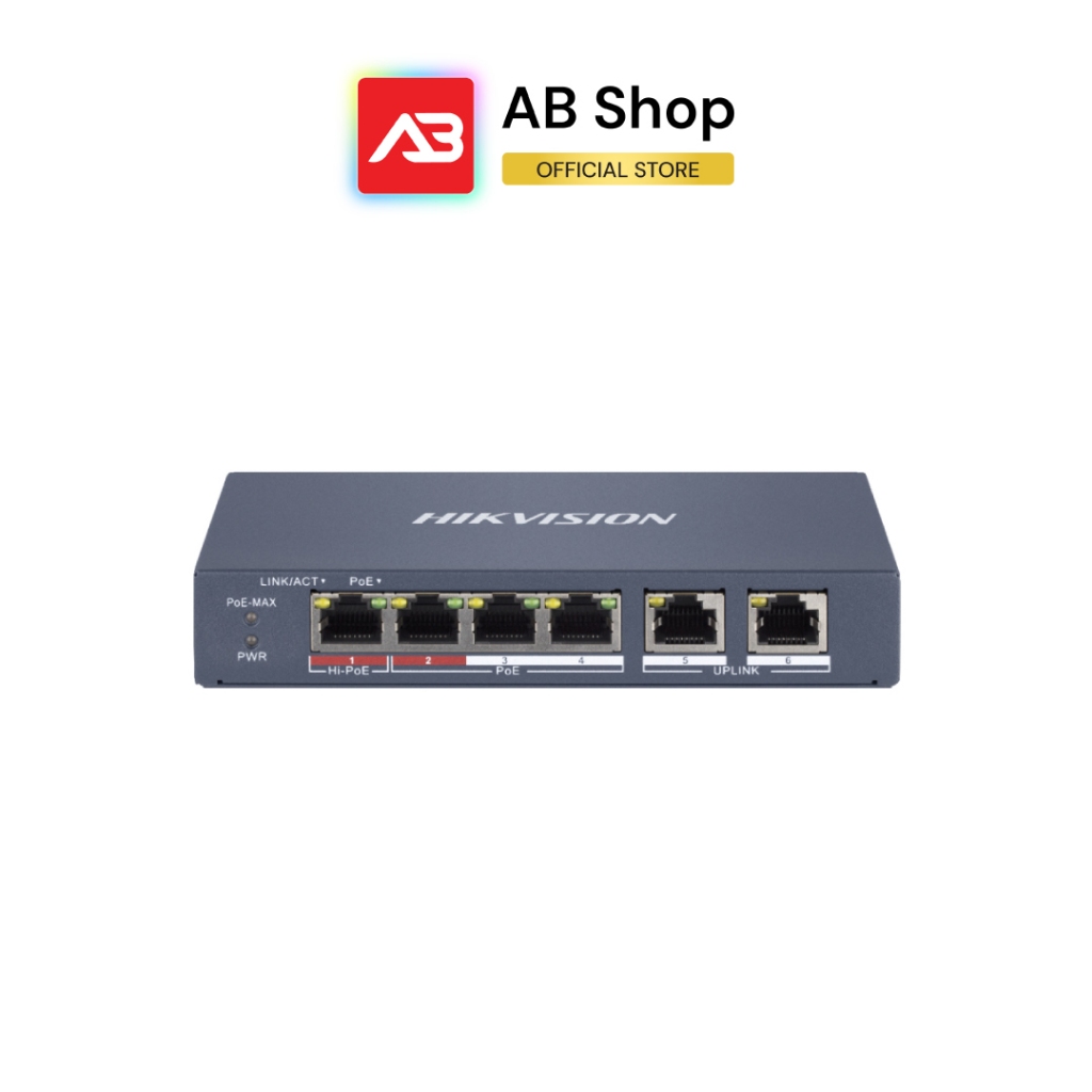HIKVISION 4 Port Fast Ethernet Smart POE Switch รุ่น DS-3E1106HP-EI