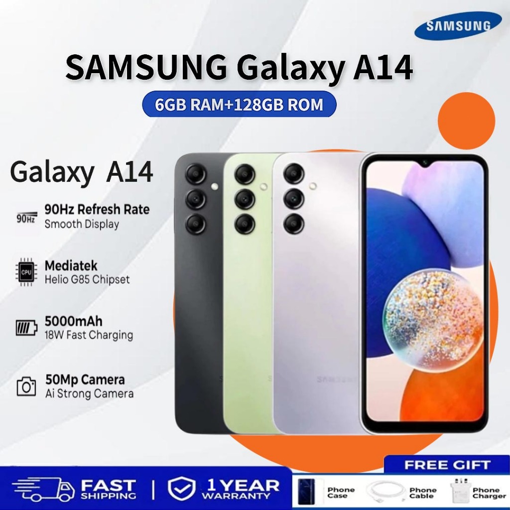 [New พร้อมส่ง] Sumsumg Galaxy A14 (6GB+128GB) สมาร์ทโฟน 6.6"หน้าจอใหญ่ 5,000 mAh กล้องหลัก 50 MP การ