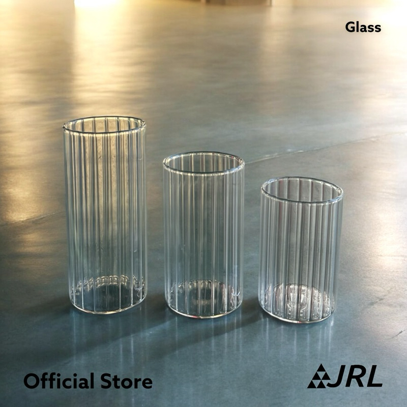 JRL แก้วน้ำ แก้วกาแฟ 250/300/400 ml ก้นบาง เรียบ มีลายด้านใน