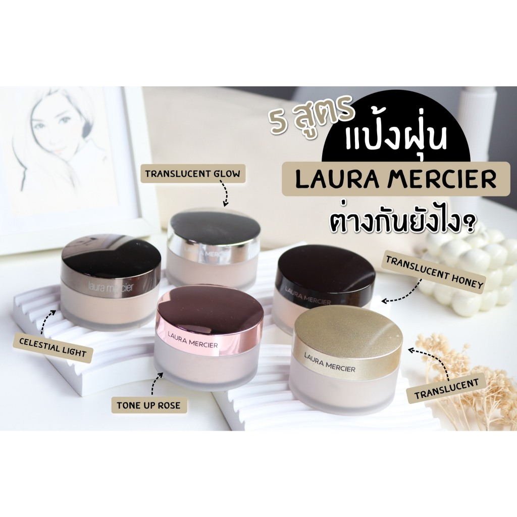 Beauty-Siam แท้ทั้งร้าน !! รวมแป้งฝุ่นในตำนาน LAURA MERCIER รุ่น TRANSLUCENT ขนาด 1 G.