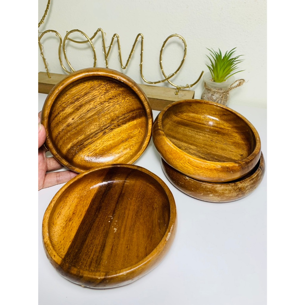 A49 ถาดไม้งานมินิมอล มี 4 ชิ้น สามารถใช้ในครัวได้ งานไม้สวย มีร่องรอยขีดข่วนบ้าง