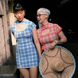 APRILPOOLDAY TAO QI PAO MINI DRESS