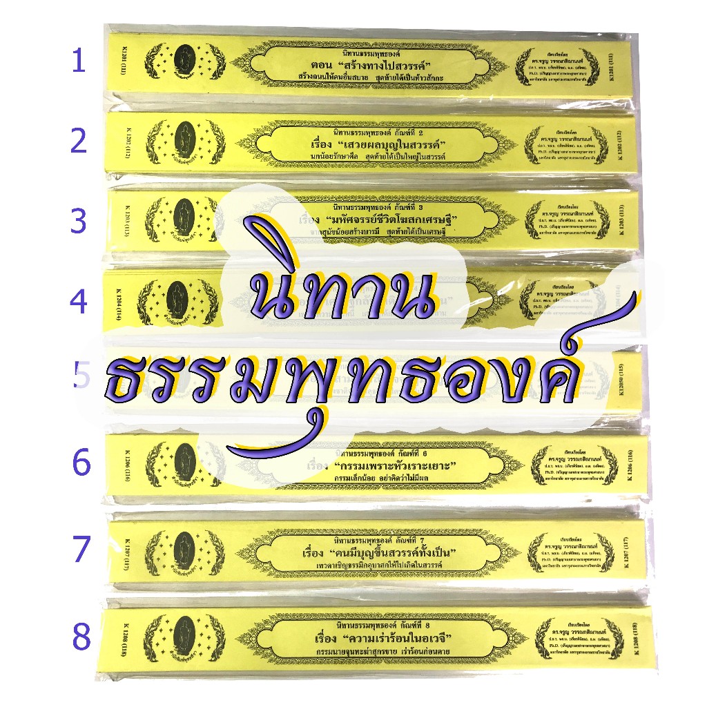 กัณฑ์เทศน์เดี่ยว ในชุด นิทานธรรมพุทธองค์  จำหน่ายแยกเดี่ยว เลือกได้ มี 8 กัณฑ์ สำนักพิมพ์พุทธลีลา