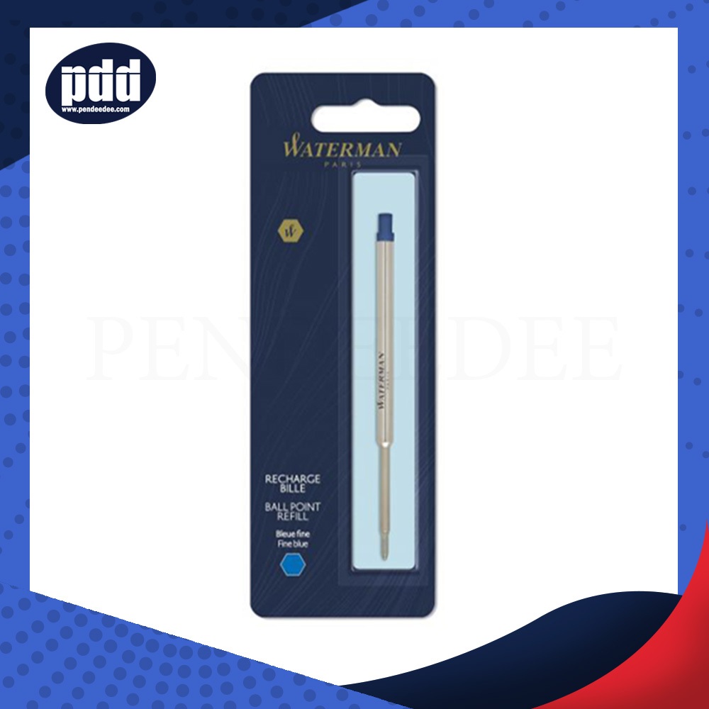 ไส้ปากกาลูกลื่น WATERMAN Ballpoint Refill หัว F  , M ขนาด 0.5 , 0.7 มม. หมึกน้ำเงิน , ดำ [Pendeedee]