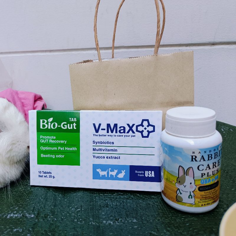 V MaX (Bio Gut) ลดการปวดท้อง ท้องอืด ท้องเสียในกระต่ายลดอาการของโรคติดเชื้อในระบบทางเดินอาหารและระบบ