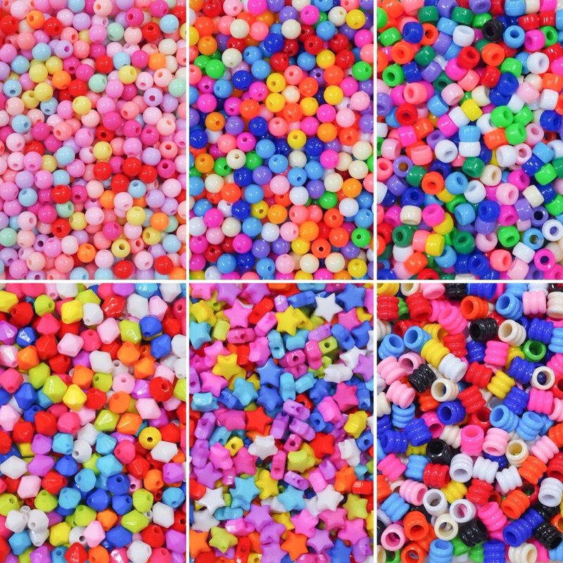 ลูกปัดสีสดใส ลูกปัด คละสี ลูกปัดจี้ (รอบส่งทุกวัน)