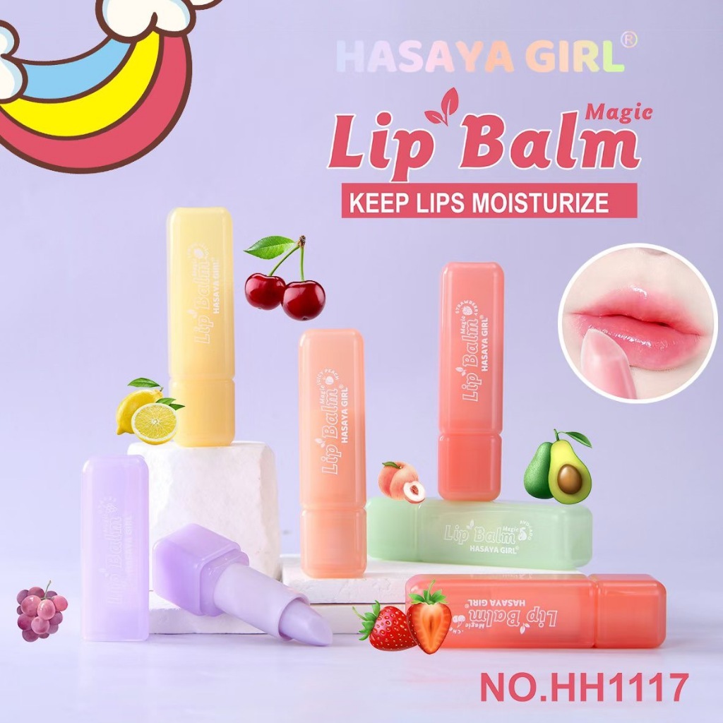 {24แท่ง} HASAYA Moisture Fruit Magic Lip Balm ลิปบาล์มเปลี่ยนสี บำรุงริมฝีปาก ชุ่มชื้น กลิ่นผลไม้