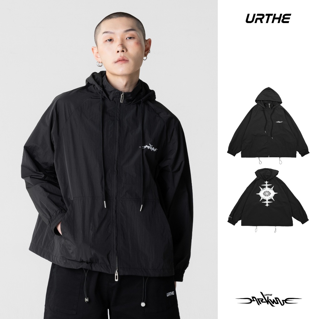 URTHE - เสื้อฮู้ด เเขนยาว Oversize Col. DARKWAVE รุ่น DW DARK DIMENSIONS