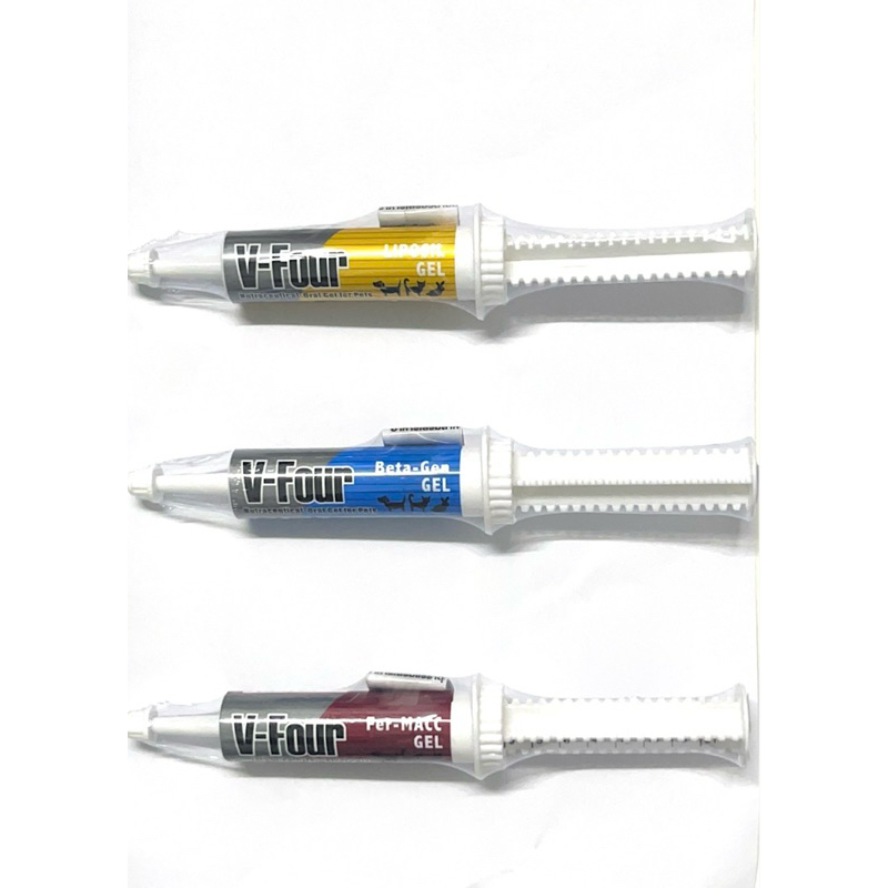 V-Four Nutraceutical Oral Gel วีโฟร์เจล เสริมอาหารสัตว์เลี้ยง Beta-Gen / Liposil / Fer-MAAC 21g