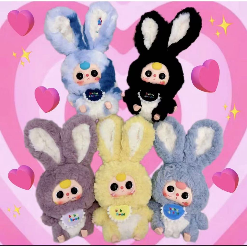 🚚สต็อกไทย ส่งไว 24ชม เลือกสีน้องBaby three Lilly rabbit Town เมืองกระต่ายเบบี้ทรีกระต่ายหูยาว（rep1:1）