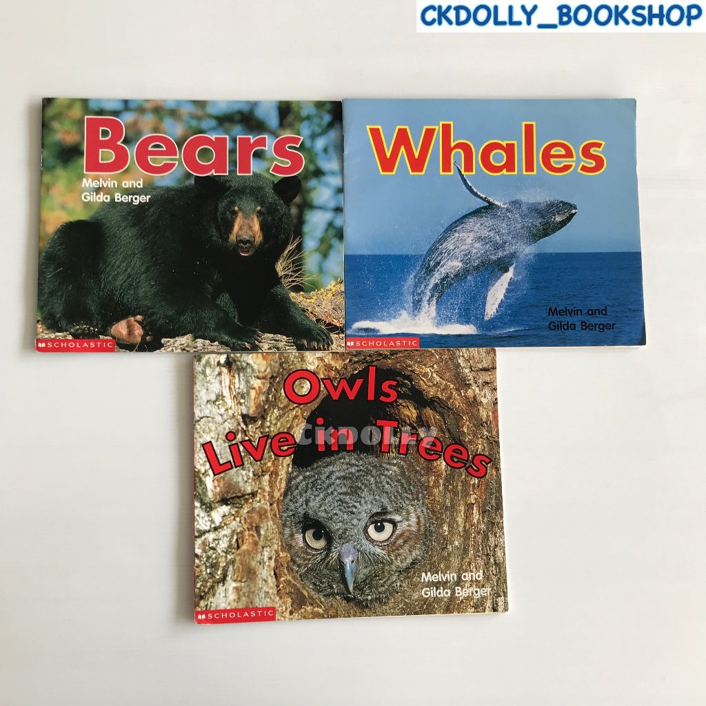 หนังสือเด็กภาษาอังกฤษ : (3เล่ม) Animals; Bears, Whales , Owls live in Tree สนพ.Scholastic