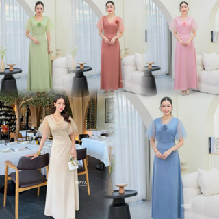 G123 ส่งฟรี ชุดเดรสออกงาน เดรสเพื่อนเจ้าสาว เดรสไปงาน s -2xl…