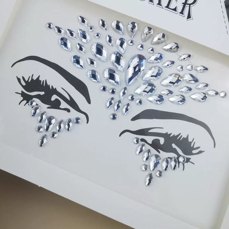 Unicrony•สติ๊กเกอร์ 3 D ส่งด่วนจากไทย Sticker เพชร ใช้สำหรับแต่งหน้า หลายสไตล์ สติ๊กเกอร์เพชรพลอย ศิลปะการแต่งหน้า - รูปที่ 6