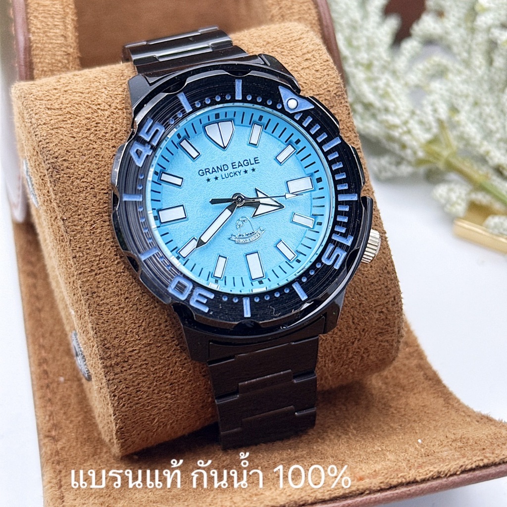 Grand Eagle นาฬิกาข้อมือสำหรับผู้ชาย สายสแตนเลท สไตล์หรูหรา เรียบง่าย ทางการ ของแท้ กันน้ำ