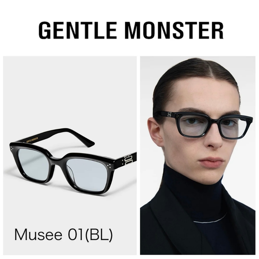 ตัวอักษรด้านข้าง GENTLE MONSTER MUSEE เฟรมอะซิเตท แว่นกันแดดทรงสี่เหลี่ยมสไตล์เดียวกันสำหรับผู้ชายและผู้หญิงสไตล์คู่รัก
