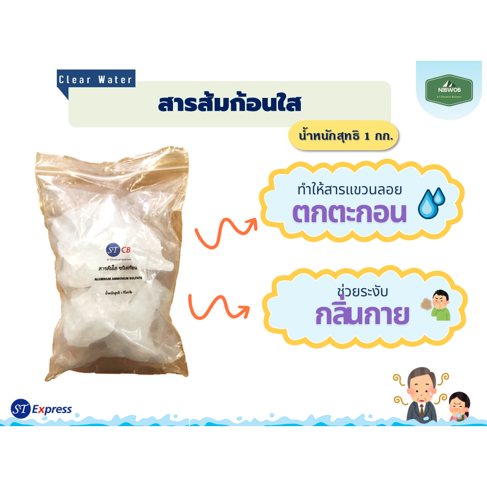 สารส้ม ก้อน​ ใส​ เกรด​ A บรรจุในถุง​ 2​ ชั้น​ ขนาด​ 1​ กก.​ ( พร้อมส่ง !!!)
