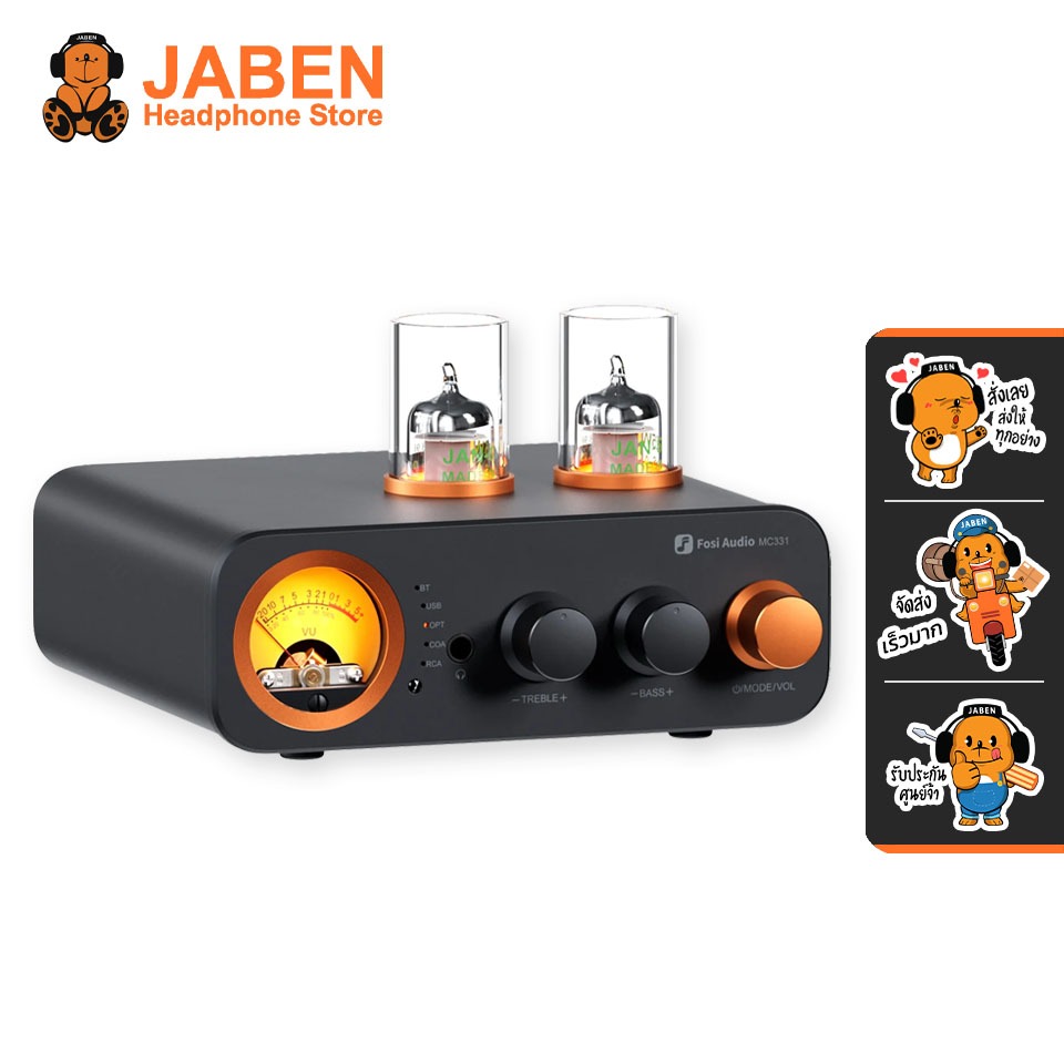 [ประกันศูนย์ไทย] Fosi Audio MC331 Bluetooth Amplifier หลอดแก้วพร้อม DAC และ VU Meter