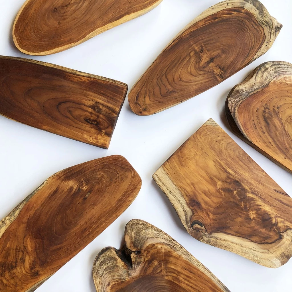 (Lot 7) ถาดไม้สัก เขียงไม้สัก มีเอกลักษณ์ไม่ซ้ำใคร Unique Teak Wood Tray