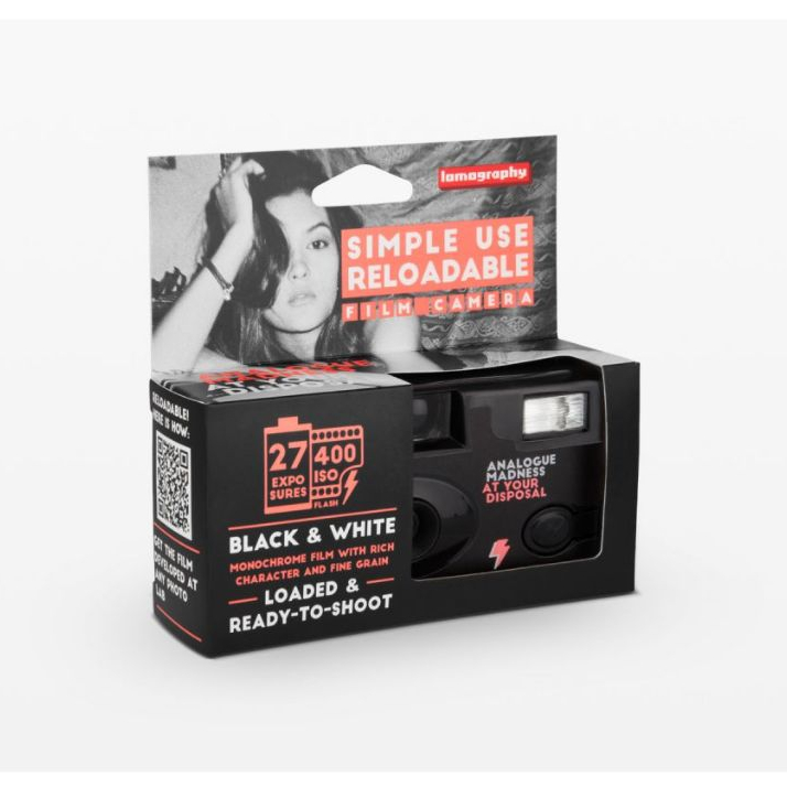 กล้องฟิล์ม Lomography Simple Use Reloadable Film Camera Black and White 35mm กล้องโลโม่ lomo