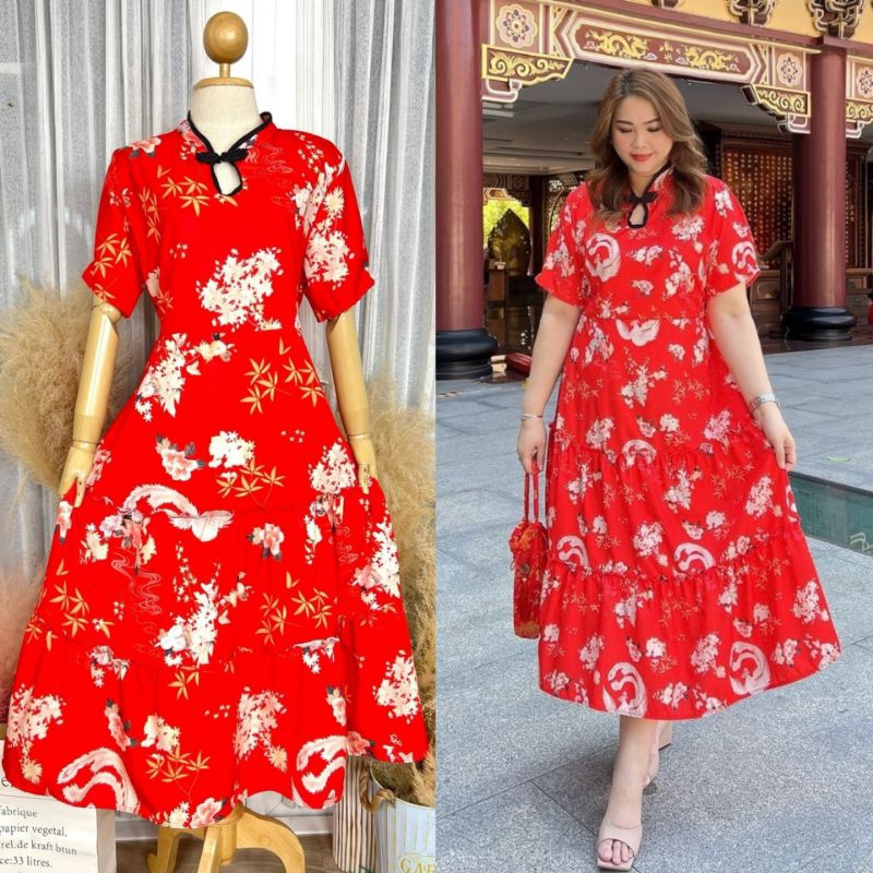 ใหม่.ชุดจีน คอหยดน้ำชายระบายสาวอวบมีเชือกผูกหลังปรับไซส์ได้( หน้าผ้า 44 นิ้ว) อก 36 -44 นิ้ว.ใส่สวย เป็นผ้าไหมอิตาลี. - รูปที่ 4