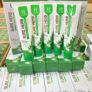 ยาสีฟันชัวร์เฮิร์บ Sure Herb Herbal Toothpaste (x10 หลอด)